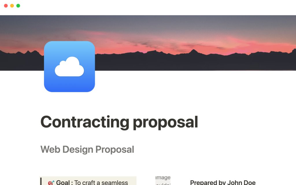 Contracting proposal Notion templates for free