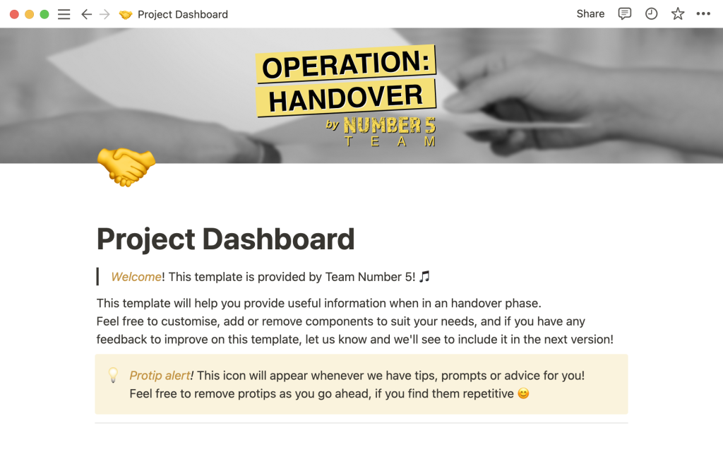 Project dashboard Notion Templates