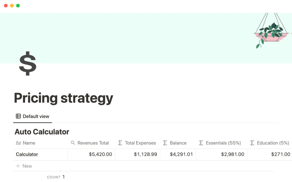 Pricing strategy Notion Templates