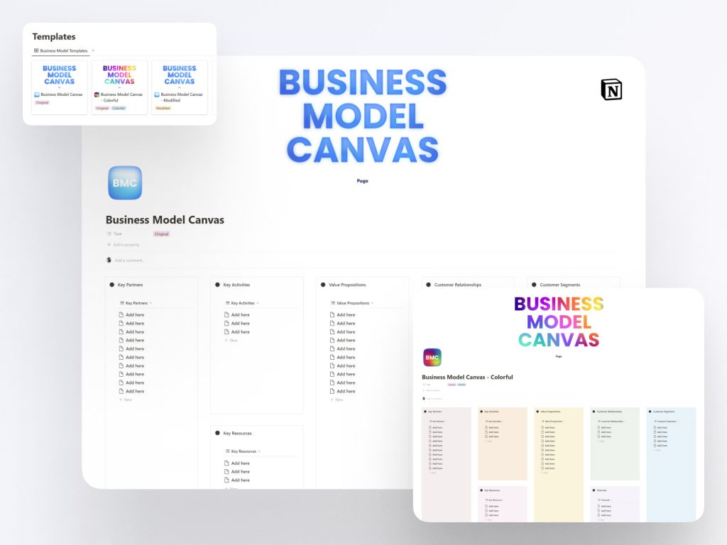 Business Model Canvas Notion Template
