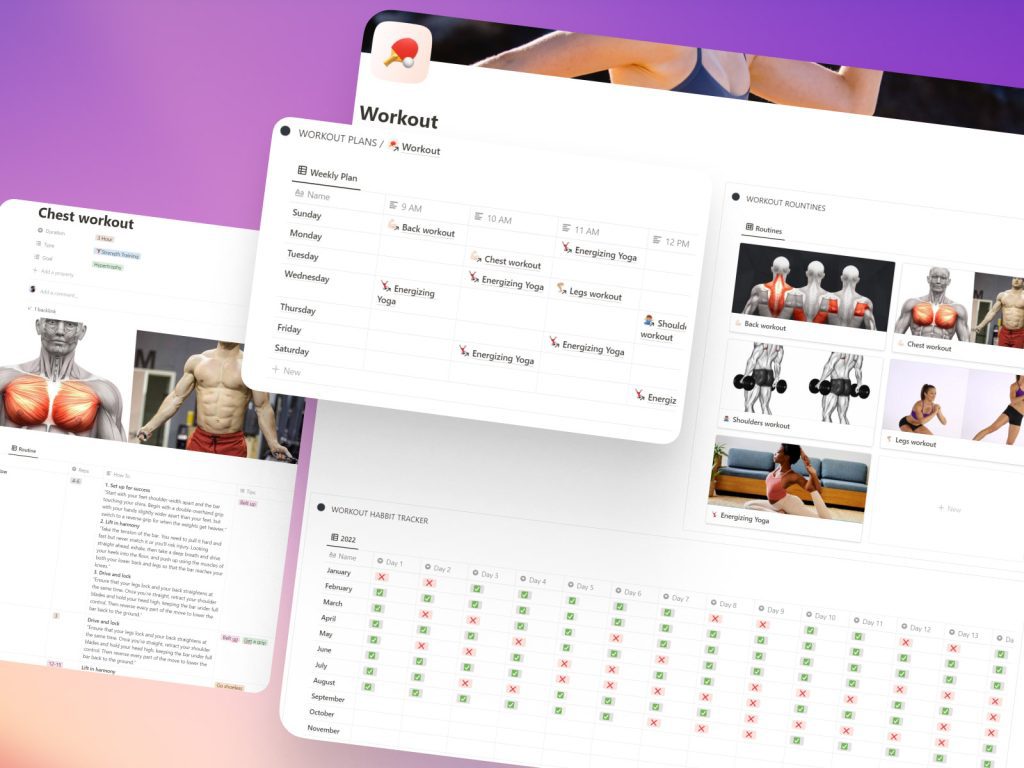 workout management notion template