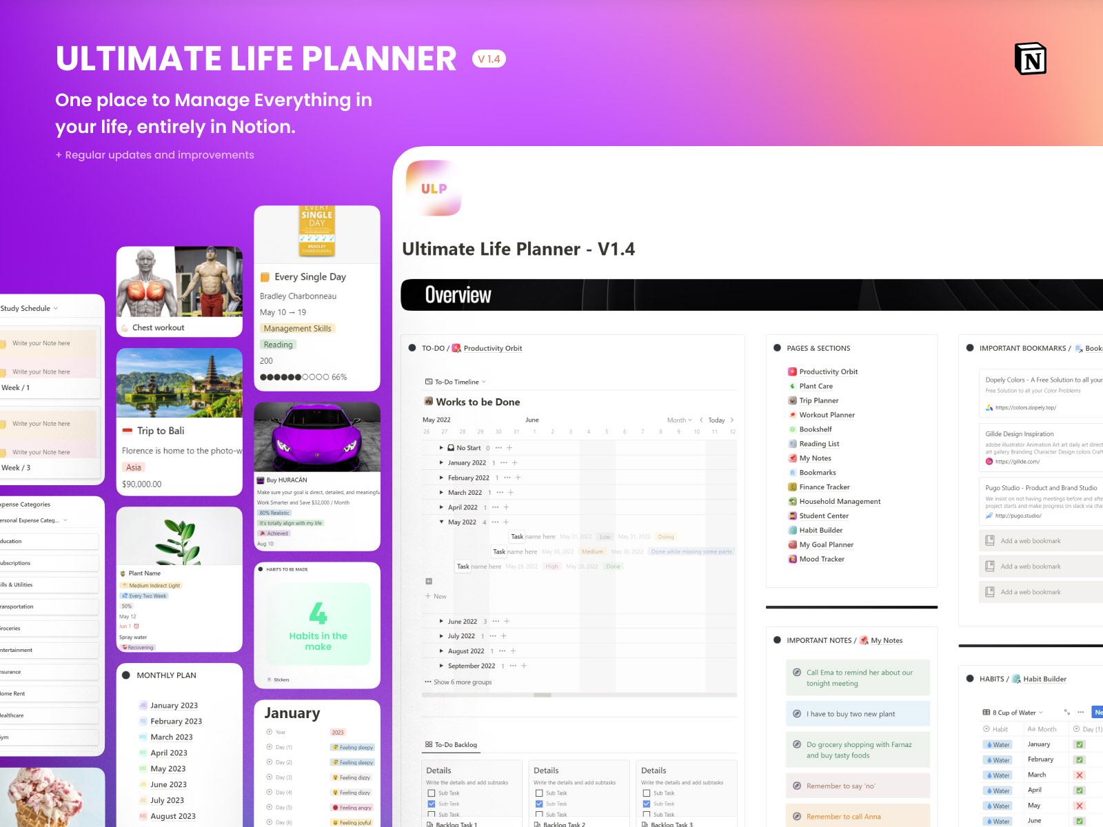 Ultimate Life Planner - Notion Template - V1.2