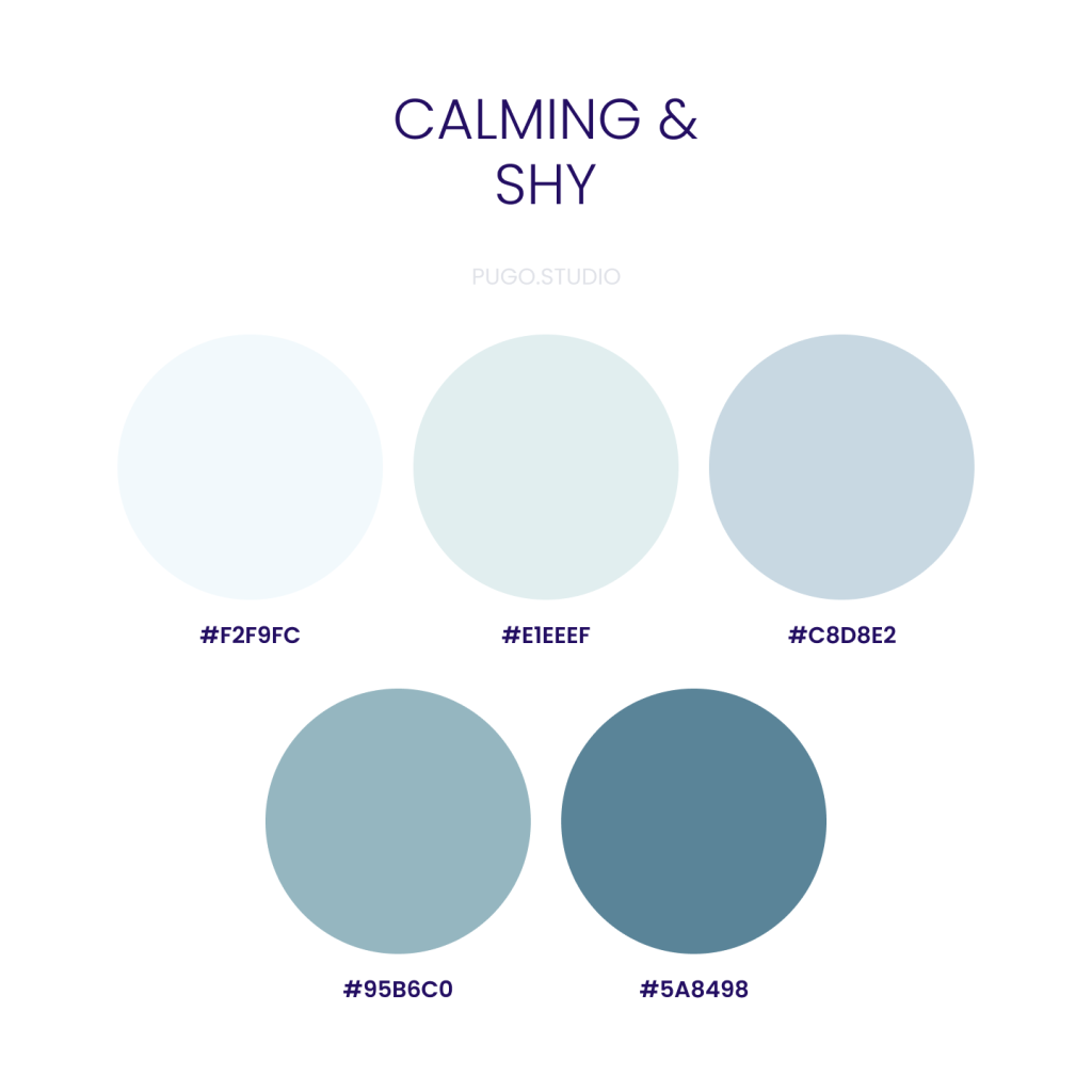Calming and shy color palette