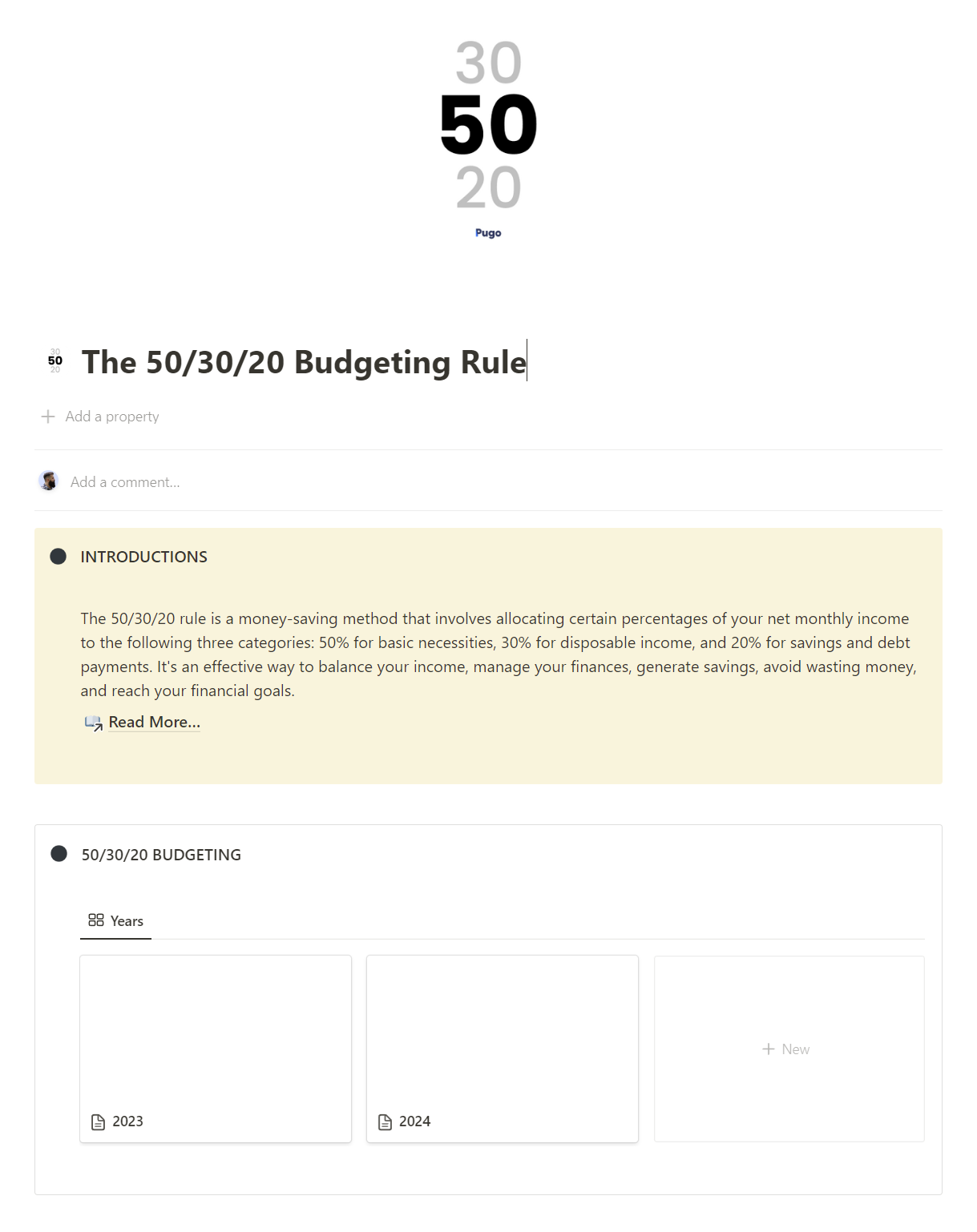 The 50/30/20 Budgeting Template​
