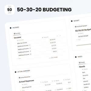 50/30/20 Budgeting Template