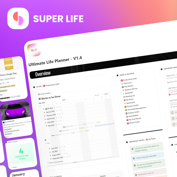 ultimate life planner notion template by mrpugo