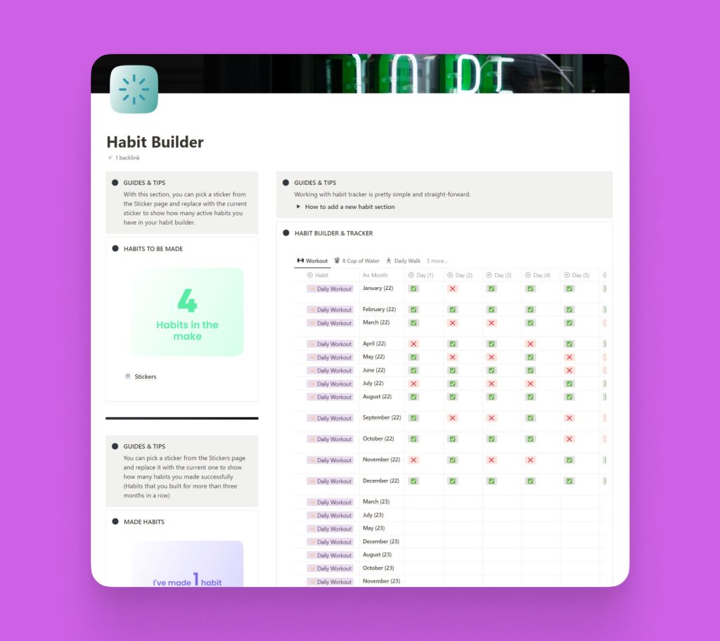 Notion Habit Tracker