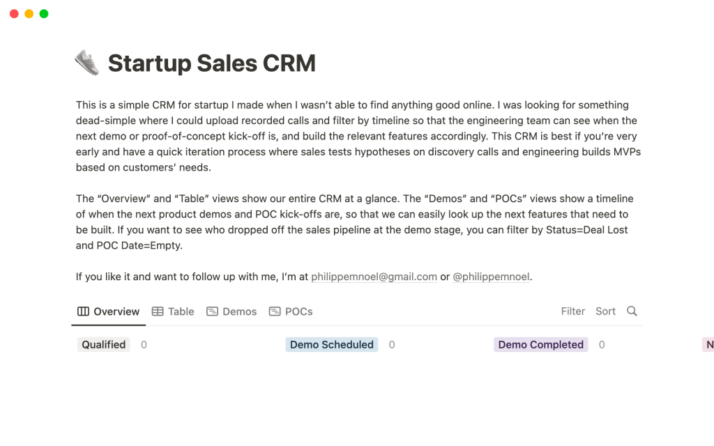 Free Startup Sales CRM