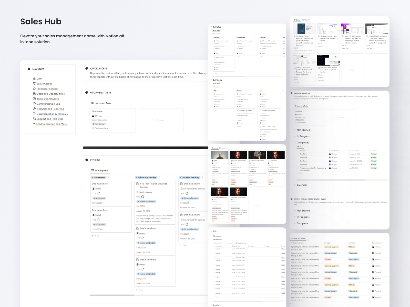 Sales Hub- Sales Management and CRM Notion Template