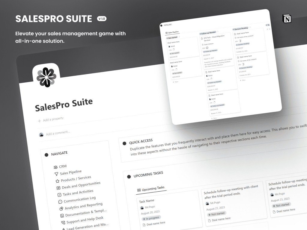 SalesPro Suite - Notion Sales Dashboard 