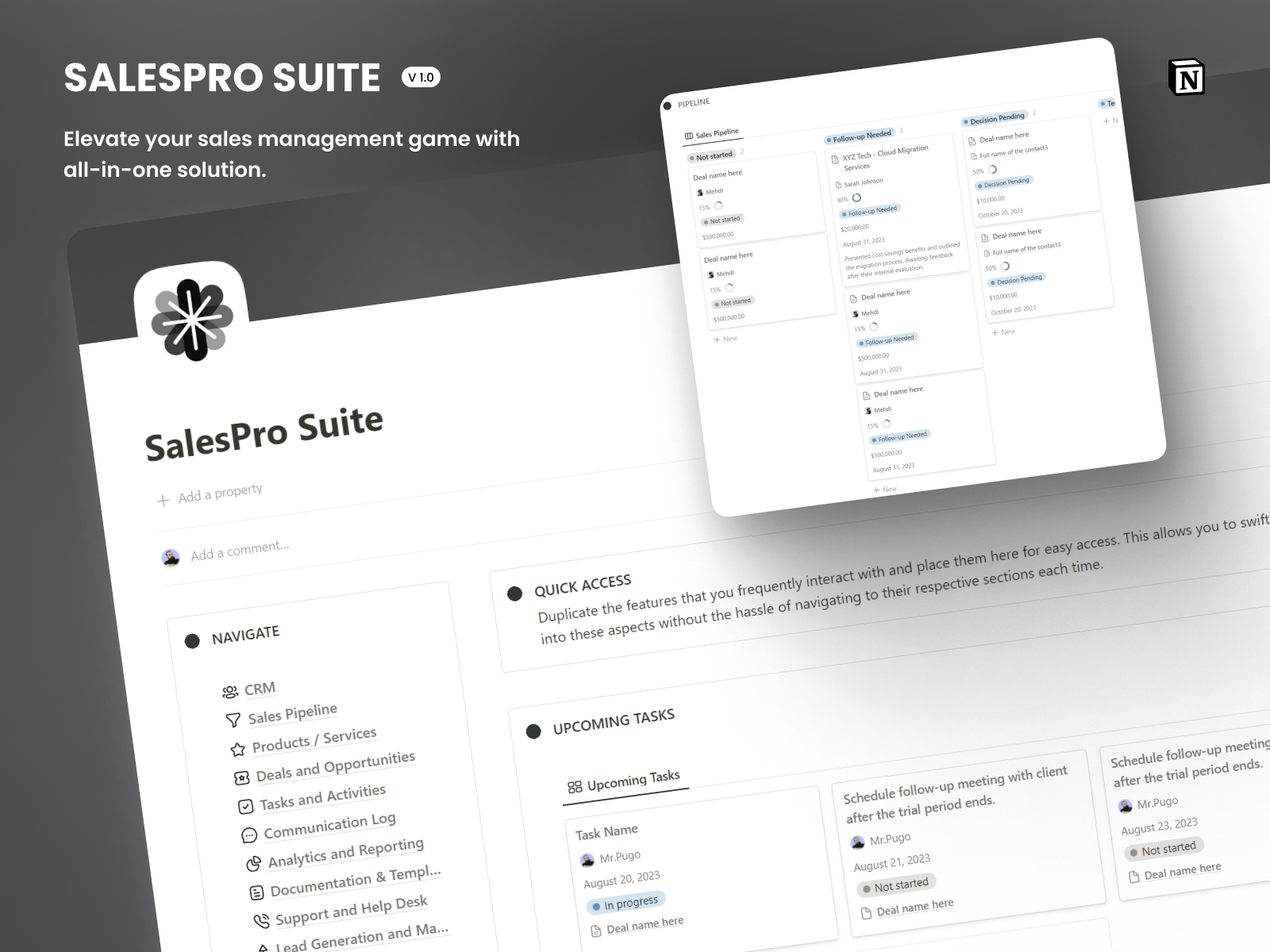 SalesPro Suite - Notion Sales Template & Dashboard