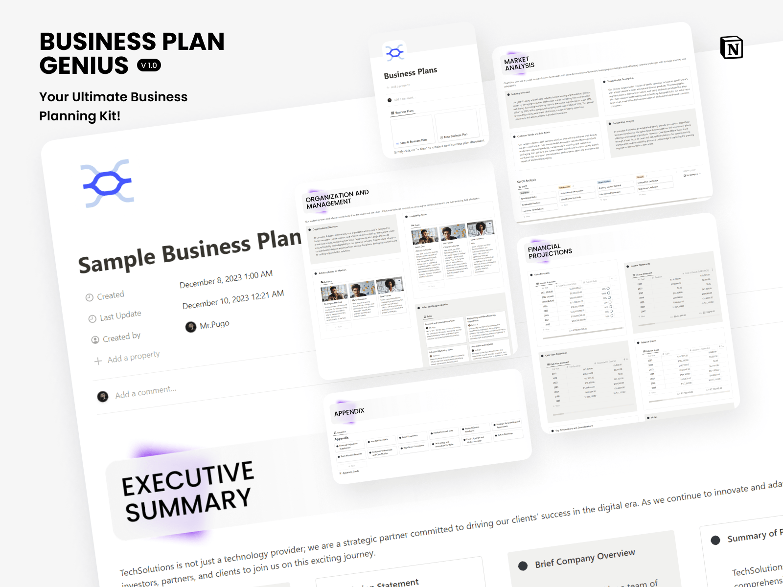 Business Plan Genius for Notion
