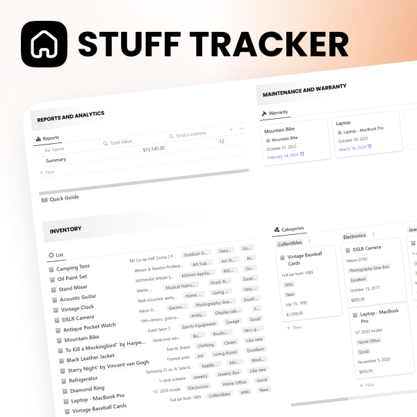 Free Notion Stuff Tracker (Storage & Inventory Manager)