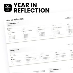 Free Notion Year in Reflection (Yearly Review)