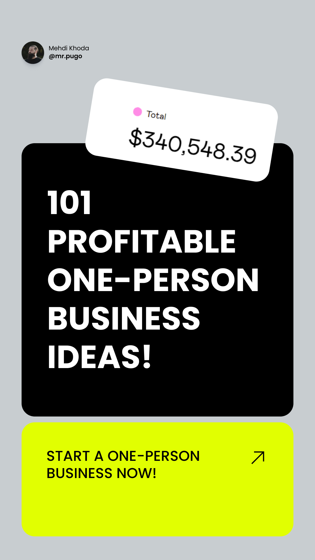 101 Profitable One-Person Business Ideas!