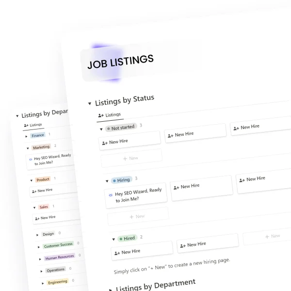 Customizable Job Listings