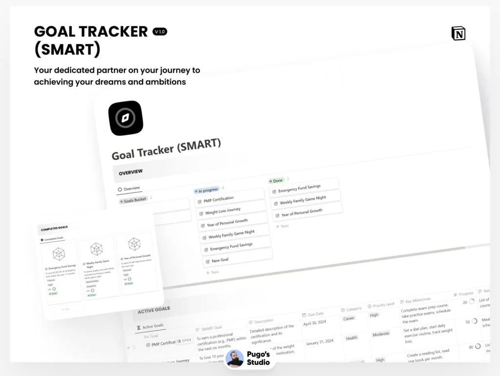 Notion SMART Goal Tracker Template