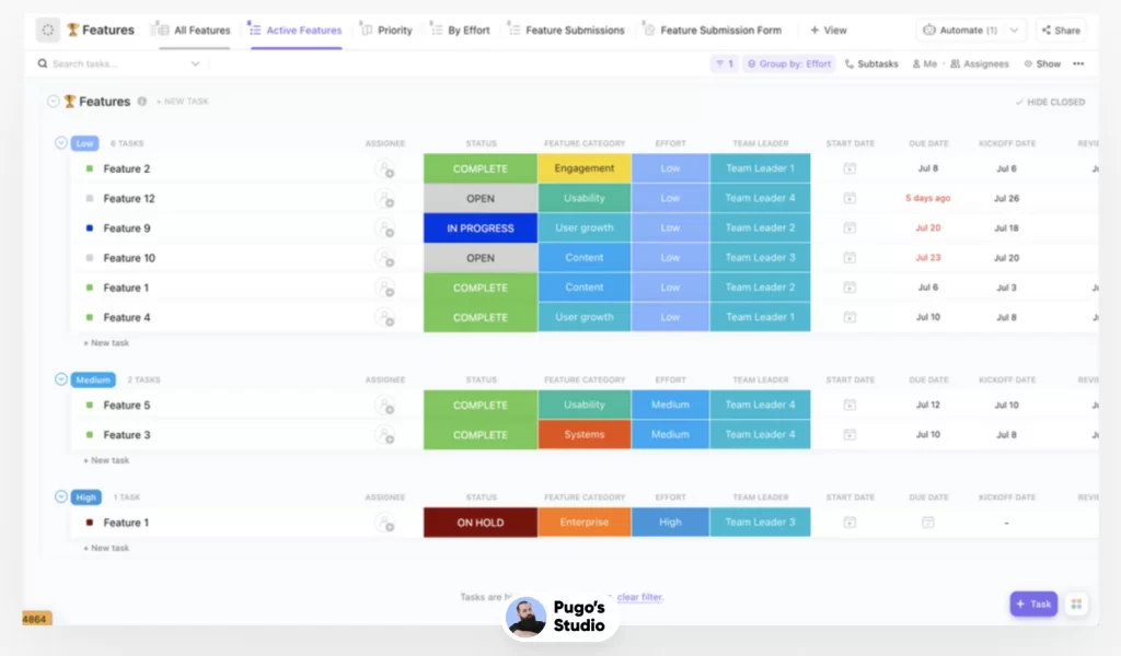 ClickUp Product Strategy Template