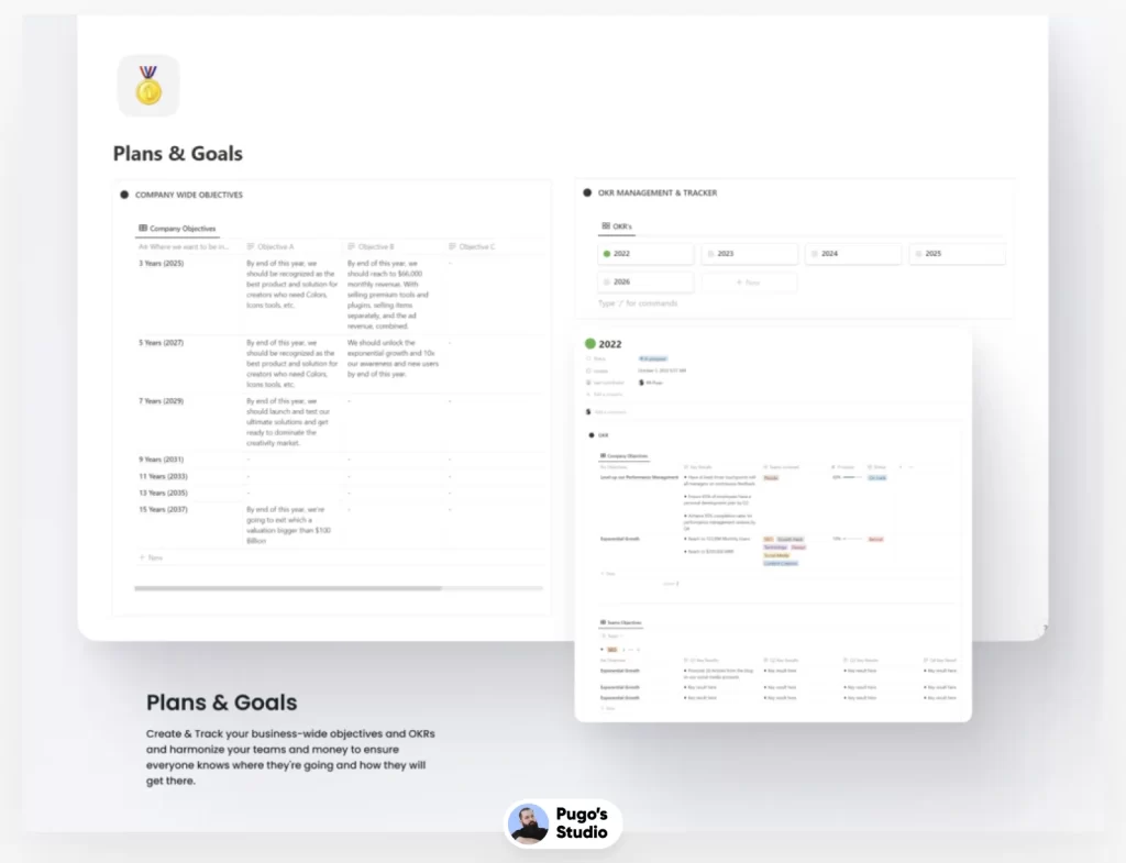 Business daily plans and goals template