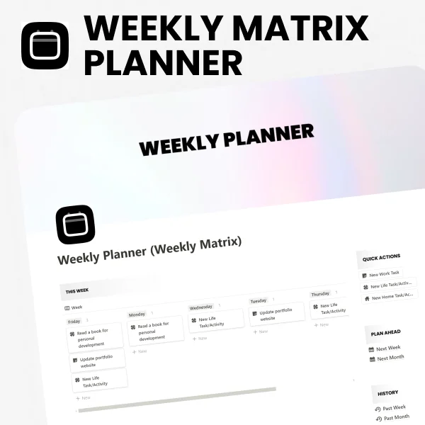 Free Notion Weekly Matrix Planner