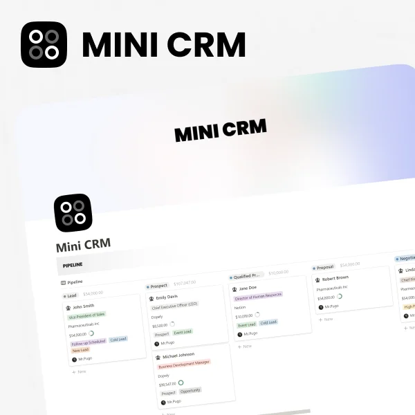 Notion Mini CRM - Free Sales Pipeline CRM Template