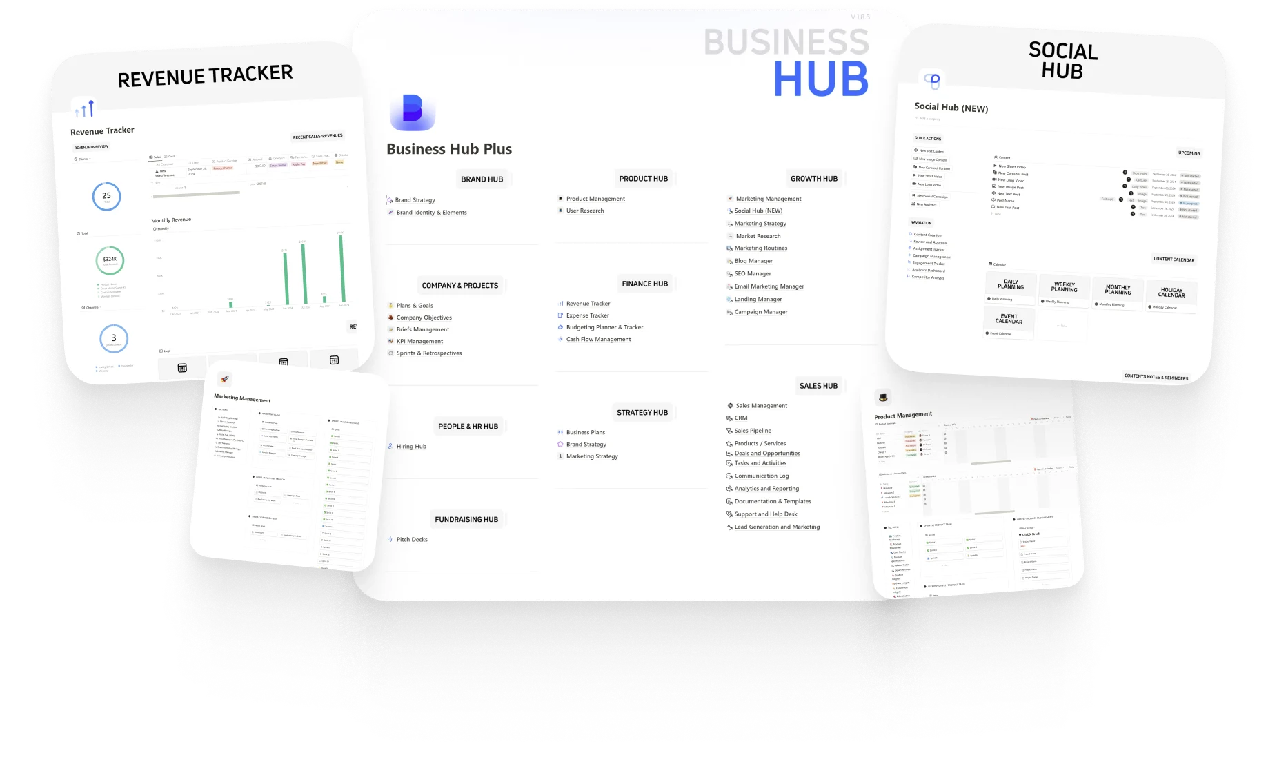 Business Hub Notion Template - V1.8.6 - Plus - Demo